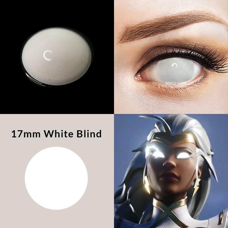 White Blind Mini Sclera 17mm Contacts (Fortnite Storm Awakening)