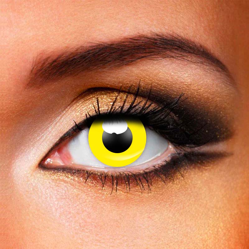 Mad Hatter Yellow 17mm Mini Sclera Cosplay Halloween Contact Lenses