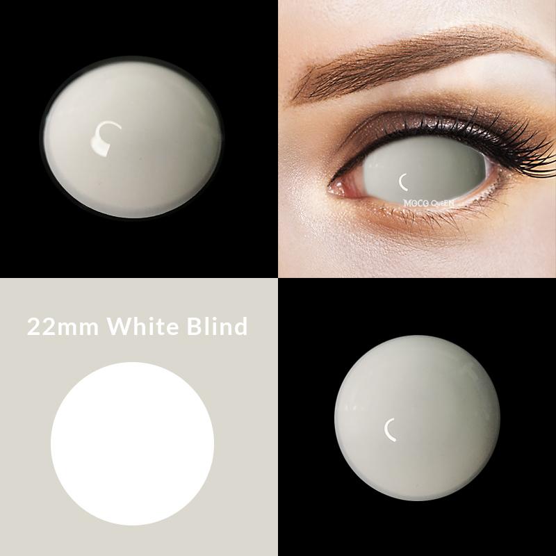 White Blind Sclera 22mm Contacts  (Fortnite Storm Awakening)