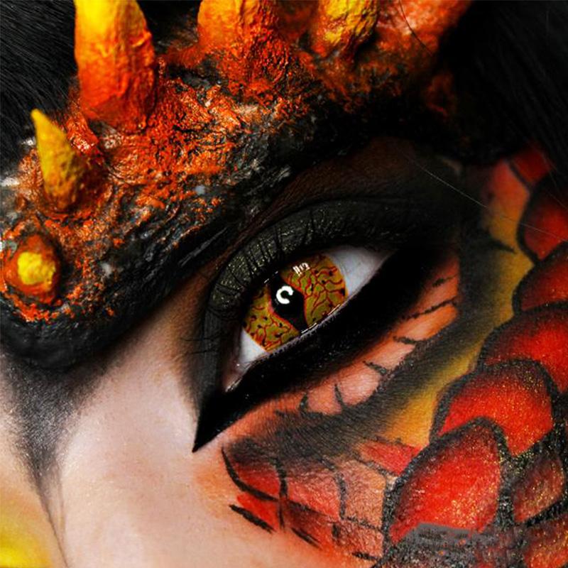 Dragon Snake Yellow Red Cosplay Halloween Contact Lenses