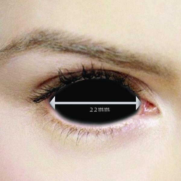 Black Sclera 22mm Contact Lenses  (Full Eye)